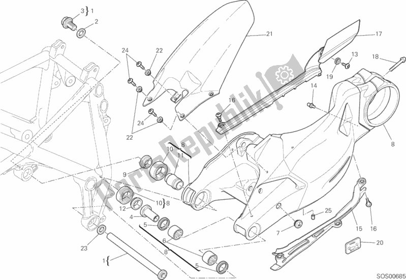 Todas las partes para Brazo Oscilante de Ducati Streetfighter S 1100 2013